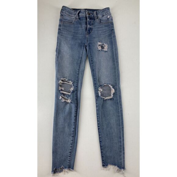 American Eagle Outfitters Denim - American Eagle Next Level Stretch Hi Rise Jegging Distressed Size 00 Short